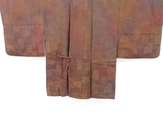 JAPANESE KIMONO / VINTAGE DOCHUGI / SILK / WOVEN CLASSICAL PATTERN